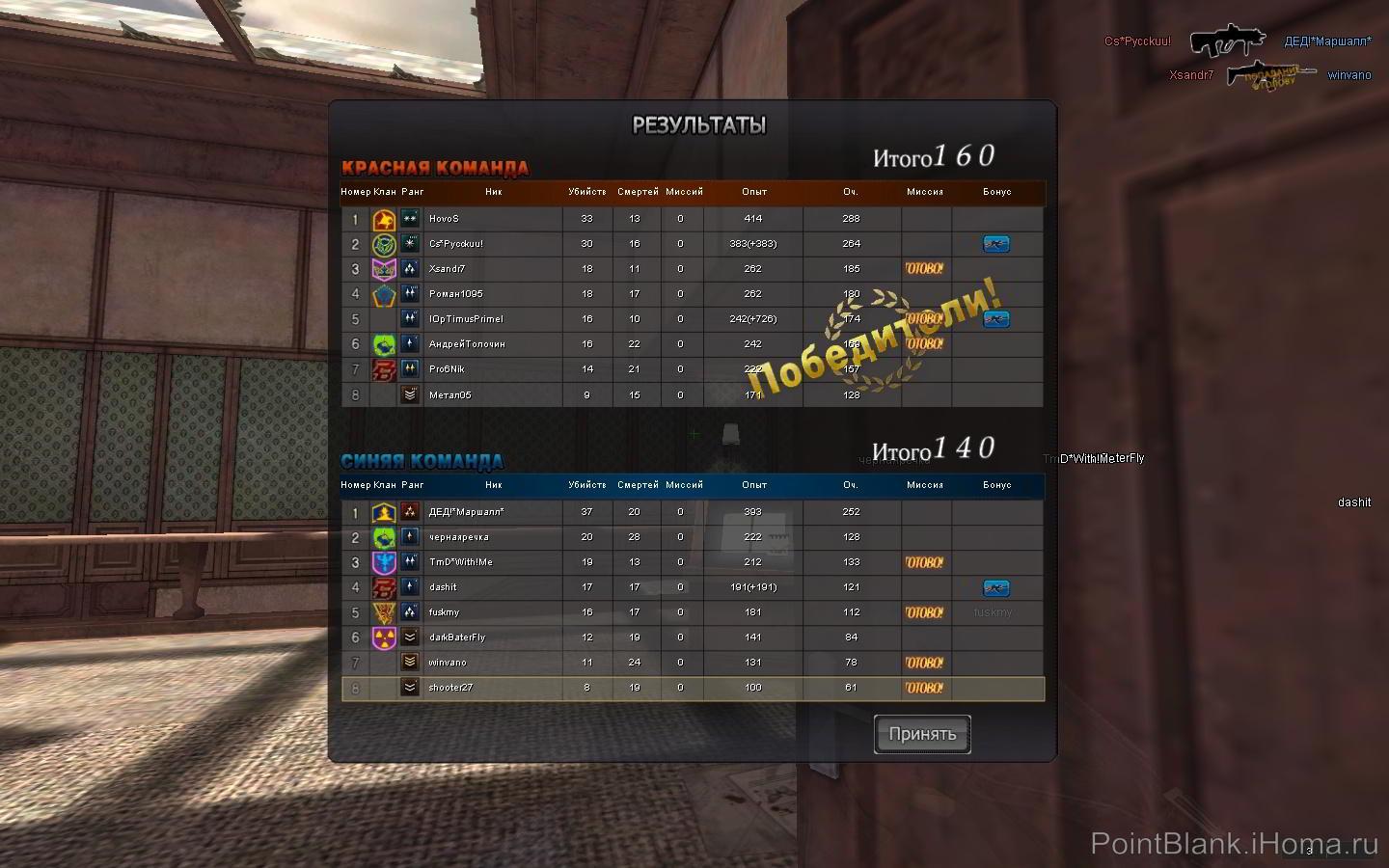 Общий матч Point Blank